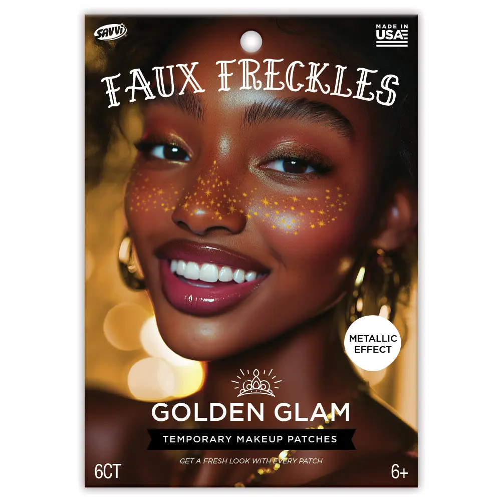 Golden Glam Freckle Temporary Tattoos Party Pack 6 Tattoos