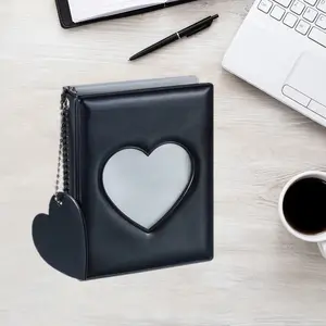 1 Count Small Compact Size Photo Album Book with 32 Pockets, 3" Mini Pockets Photo Card Album, Kpop Photo Protector Sleeves for Home & Office & School, Gift Organizer, Kpop Photo Cards