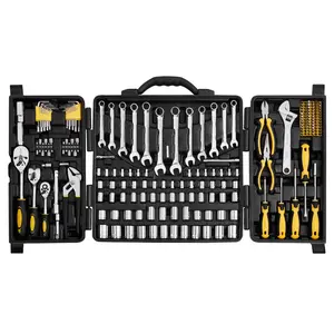 207-Piece Mechanics Tool Set Including 1/4-Inch, 3/8-Inch, And 1/2-Inch Drive Sockets, SAE And Metric Sizes, Durable Chrome Vanadium Steel Construction, Comprehensive Socket Set For Auto Repair, Maintenance, And Home Workshop