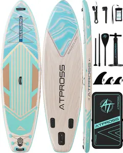 10'6''x33''Inflatable Stand Up Paddle Board, 400lbs Extra Wide Stand Up Paddleboard with Kayak Seat, Anti-Slip EVA Deck Premium SUP Accessories Kit, Non-Slip Stable Deck Boat
