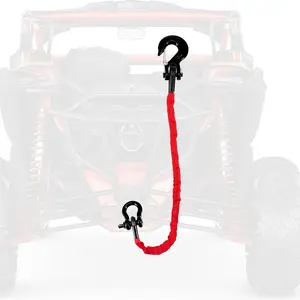 4FT  Strap ATV UTV 18000lb with D Ring Shackle and Winch Hook Synthetic Tow  Rope with Loops  Mudding Accessories