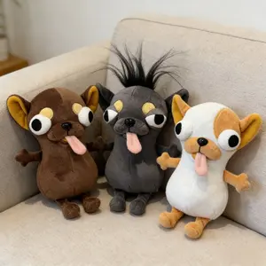 Three realistic evil Chihuahua plush toys - soft, tear-resistant filling, fierce Chihuahua design, stress-relief gift, suitable for Chihuahua lovers, funny decorative items, unique decorations weighted rare stuffed animals Cartoon Gorilla Backpack sanemi