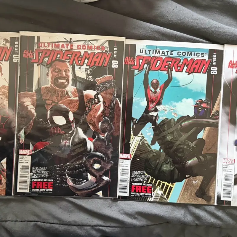 Miles Morales Spider-Man comics from 2011-12 (6, 8, 9 and 10)