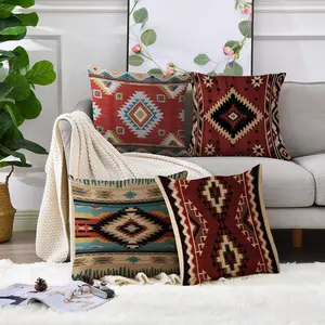 4PCS Bohemian Tribal Decorative Cushion Covers - 18×18 Inch throw pillow