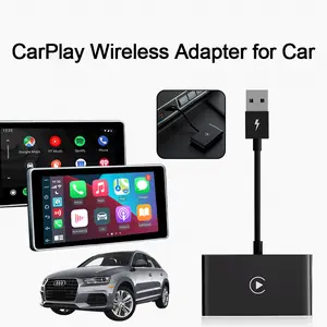 CarPlay Wireless Adapter for Factory Wired CarPlay 2024 Upgrade Plug & Play Dongle Converts Wired to Wireless for Cars from 2015 & iPhone iOS 10+
