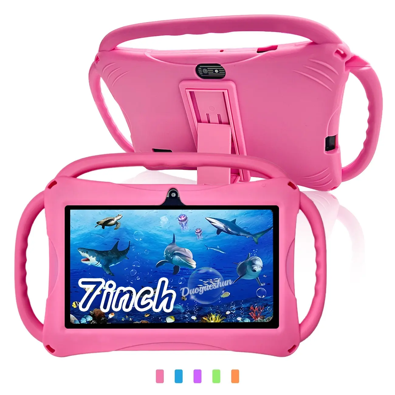 7-inch Android system learning tablet, Android Tablets, equipped with parental remote control, 2+32GB storage, 5G dual-band WiFi, comes with a protective case, Rechargeable Tablet, designed for students and children