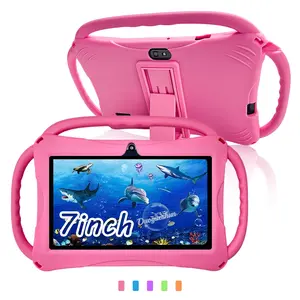 7-inch Android system learning tablet, Android Tablets, equipped with parental remote control, 2+32GB storage, 5G dual-band WiFi, comes with a protective case, Rechargeable Tablet, designed for students and children