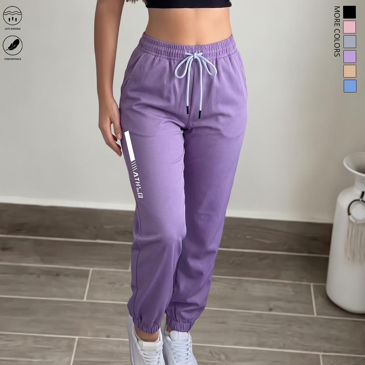 3PCS women&rsquo;s lightweight ultra-thin straight casual athletic pants; all-season drawstring design with stylish pocket openings; straight-leg casual pants suitable for outdoor sports and everyday outings; summer vibe; stretchy fabric. Stretch casual sports
