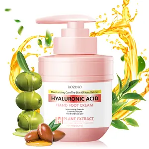 Rozino Hyaluronic Acid Hand Foot Cream - Intensive Moisturizer for Dry & Callused Skin - Plant Extract Formula for Soft Smooth Feet - 110g