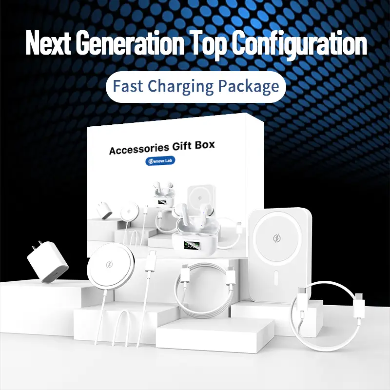 ArtCyber 6-in-1 Charging Kit: Fast Charge, Magnetic Power Bank, Wireless Charger, Type-C to Fast Charging Cable, Adapter & Audio Support, Compact & Po