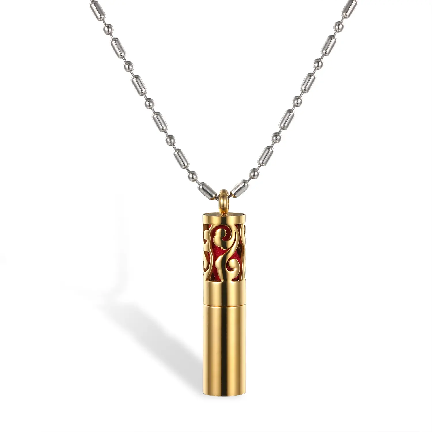 OIDEA Stainless Steel Hollow Cylinder Cloud Necklace - Openable Aromatherapy Pendant, Diffuser Essential Oil Jewelry, Opens to Hold Diffuser Pads with Cotton Pads, Chain Accessory for Essential Oils, Safe For Sensitive Skin, Casual, Unisex Names, Cloud Ne