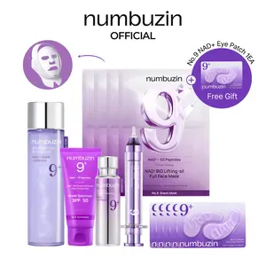 [numbuzin Official] No.9 Ultimate NAD+ Routine Set | No.9 Toner + Essence + Eye Cream + Under Eye Patches + Full-face Mask + Sunscreen | Firming, Wrinkles, Fine Lines, Anti-aging | NAD+, Peptides based | 9 to 9 Skincare Routine