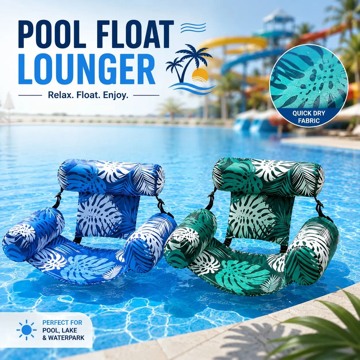2 Pack Water Relax Floating Hammock for Adults, Inflatable Mesh Float Seat with Contoured Backrest, Convenient Swim Raft for Lakeside Leisure, Beach Excursions and Backyard Pool Summer Activities
