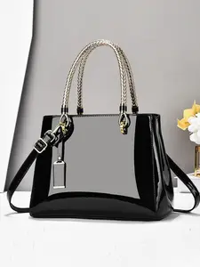 Women's Patent Leather Handbag, Medium Shoulder Tote Bag, Party Crossbody Design, Evening Clutch Purse, Stylish and Elegant, PU Tote Satchel