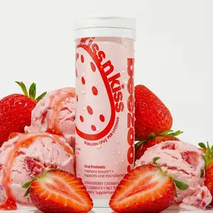 Beezoo Oral Probiotic Strawberry Fizz Tabs Kiss-Ready Fresh Breath 15B CFU Tab 21 Tabs Oral Probiotic Supplement