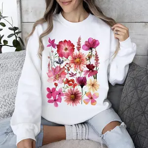 Vibrant Pressed Flower Sweatshirt