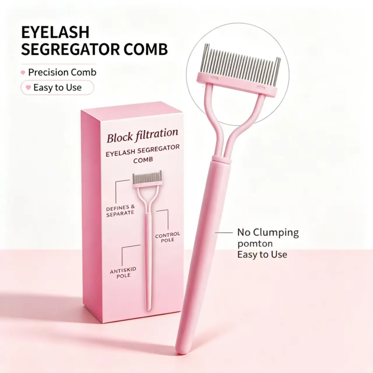 Luxury Fine Steel Teeth Eyelash Separator Comb Tool - 2-in-1 Comb & Curling Function, Makeup Routine Essential for Youth, Travel Enthusiasts; Clump-Free Mascara Fix, Lightweight, Smooth, Purse-Storage Friendly, Rinse-Clean