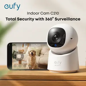 eufy Security Indoor Cam C210, Home Security Camera, 1080p Resolution 360° PTZ, Plug-in Security Indoor Camera with 2.4G Wi-Fi, Human/Motion AI, Night Vision, AI Tracking, HomeBase 3 Compatible