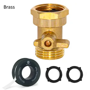 Morvat Heavy Duty Rubber/Brass Garden Hose Connector Shut Off Valve