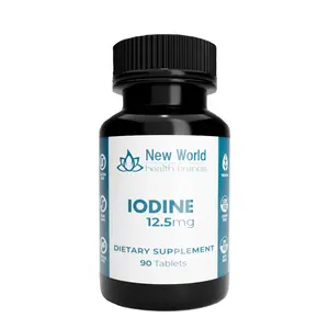 New World Health Brands 12.5mg Iodine Tablets - 90 Tablets - Essential Trace Mineral for Growth, Thyroid & Metabolic Function - Easy to Swallow, High Potency, Fast Absorption