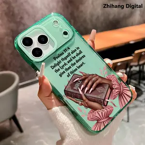 Black girl Bible Psalm Premium Phone Case for iPhone 17 Pro Max Air 16 Plus 15 14 13 12 11 Non Slip TPU Soft Shell Non-Yellowing Shockproof Clear slim Protective Softcase Rugged Durable Back Cover, Advanced fashion gift