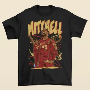 Donovan Mitchell Cartoon Style Cleveland Basketball T-Shirt