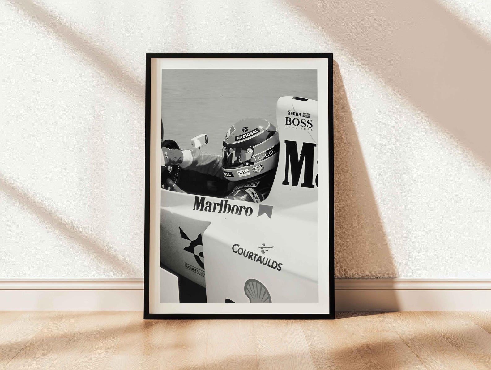Marlboro - Ayrton Senna Poster,black And White F1 Poster - Image 11