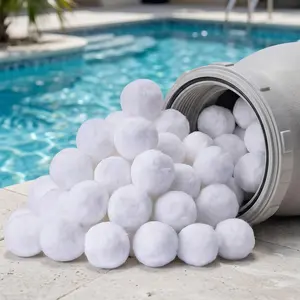 3.5lbs Reusable Eco-Friendly White Pool Filter Balls, Filter Fiber Media Balls Replace 110lbs Pool Filter Sand for Swimming Pool Sand Filter Pump