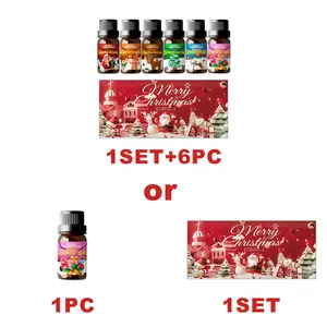Merry Christmas Essential Oil Set, 6pc/1pc 10ML Aromatherapy Oils, Long-Lasting Scent, Perfect Holiday Gift for Home & Office Use