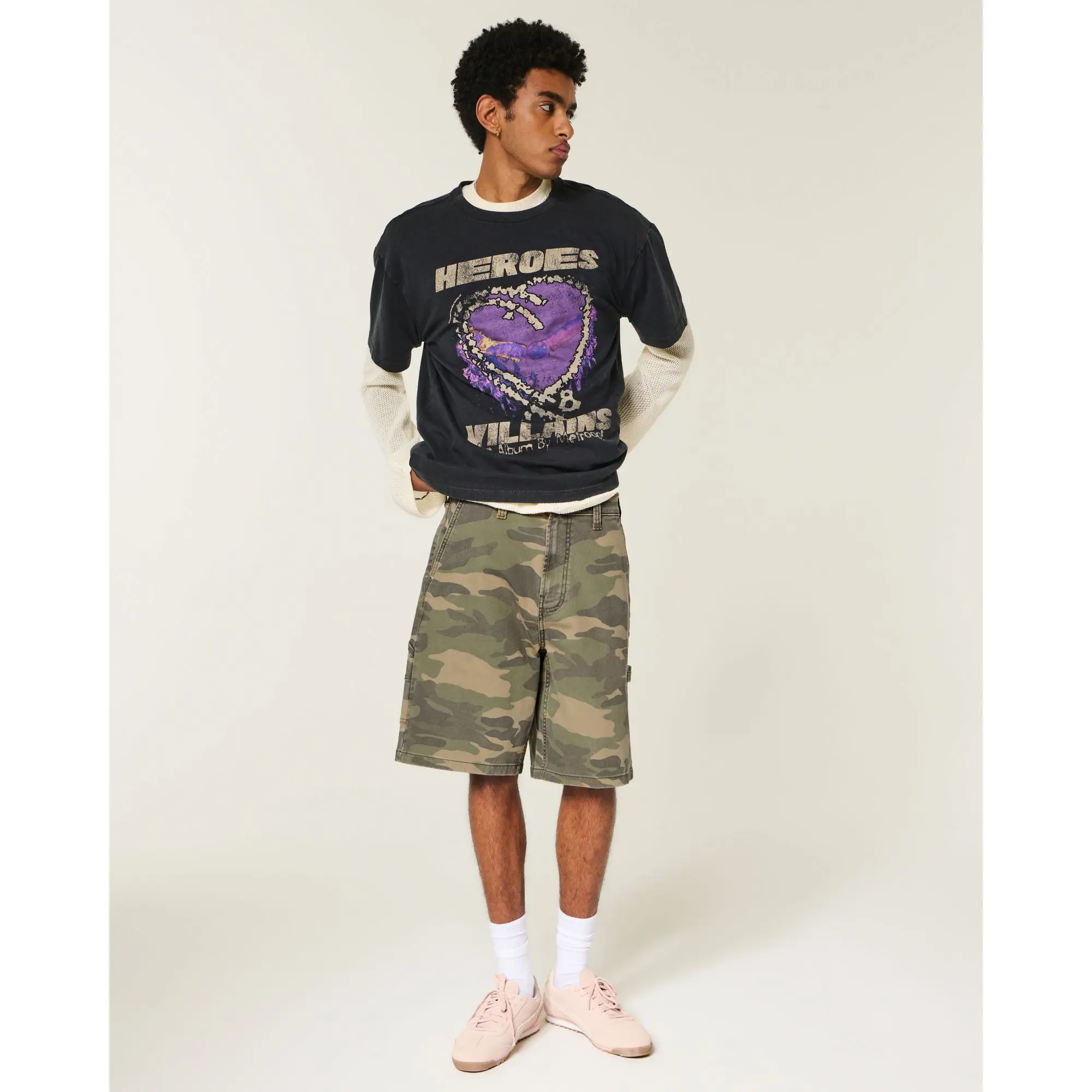 Hollister Camo Baggy Jean Shorts
