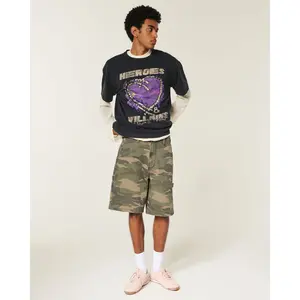 Hollister Camo Baggy Jean Shorts