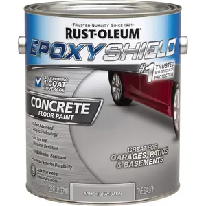 225359   Epoxy Shield Gray Base Single Part 1-Gallon Armor Concrete Floor Acrylic Paint, 1 gal,, 128 Fl (Pack of 1)