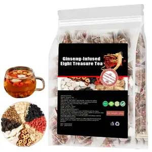 Ginseng-infused Eight Treasure Tea, Kidney Tea formula Ginseng Red Date Wolfberry Mulberry Health Tea, Han Shan Tang Tea, Kidney Care Tea Bags for Women & Men - 30bags (1)