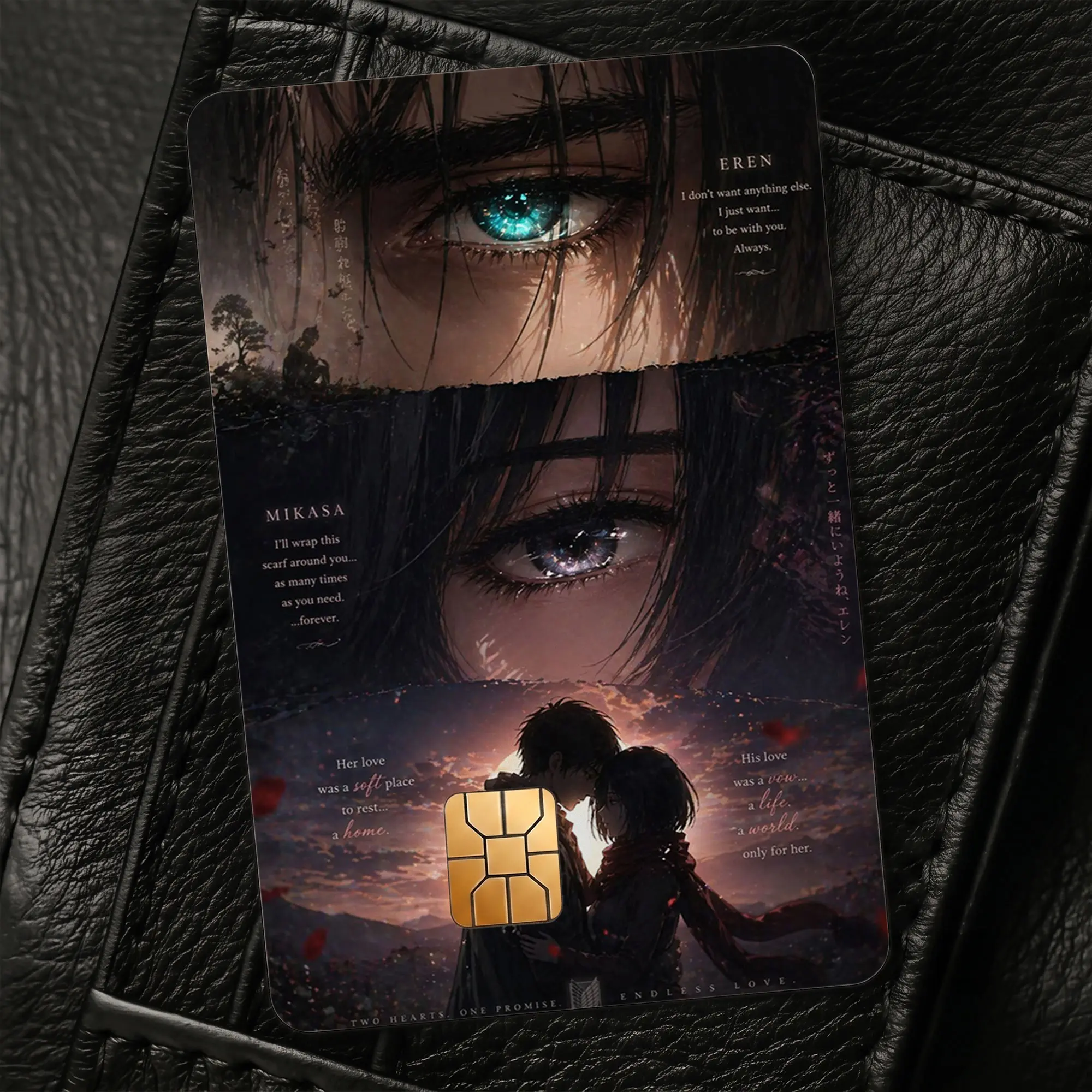 Eren Titan Card Sticker, Attack on Titan Debit Card Skin, Founding Titan Manga Wallet Cover, Dark Fantasy Anime Decal, Gift for Shonen Fans
