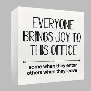 Everyone Brings Joy To This Office Letter Pattern Desktop Ornament, Office Humor Foam Pvc Desktop Ornament, Home Decor, Desk Signs Ornament, Desk Signage Decoration, Party Decor Supplies Signage