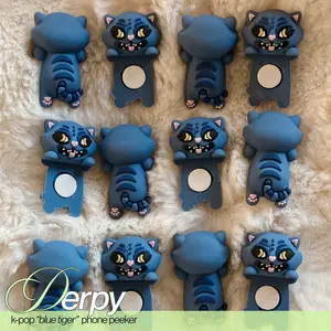K-Pop Blue Tiger Phone/Laptop Peeker Accessory - Durable Silicone Material, Heavy-Weight, Easy to Clean!