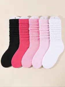 Women's Solid Crew Socks, Casual Moisture Wicking Socks, Soft Comfy Breathable Socks for All Seasons Daily Wear, Fall Wear, Fallfreshness, Socks for Women, Breathable Fabric Socks