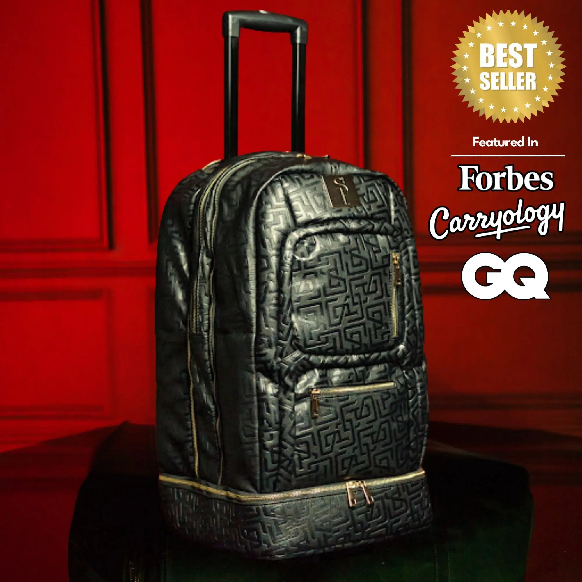 Black Monogram Leather Carry-On Roller Bag (Only 150 Made) Black Monogram Leather Carry-On Roller Bag (Only 150 Made)