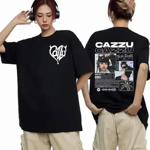 Singer Cazzu Latinaje Vintage Prited T Shirt Men's Women Harajuku Fashion Cotton Short Sleeve T-shirt Full Colors, For Men, For Women