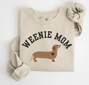 [Sale Up To 50%] Dachshund Sweatshirt, Weenie Mom Crewneck Sweatshirt, Gift for Dachshund Lovers, Funny Dachshund Owner Gift, Wiener Dog Mom Sweatshirt, streetwear graphic tee