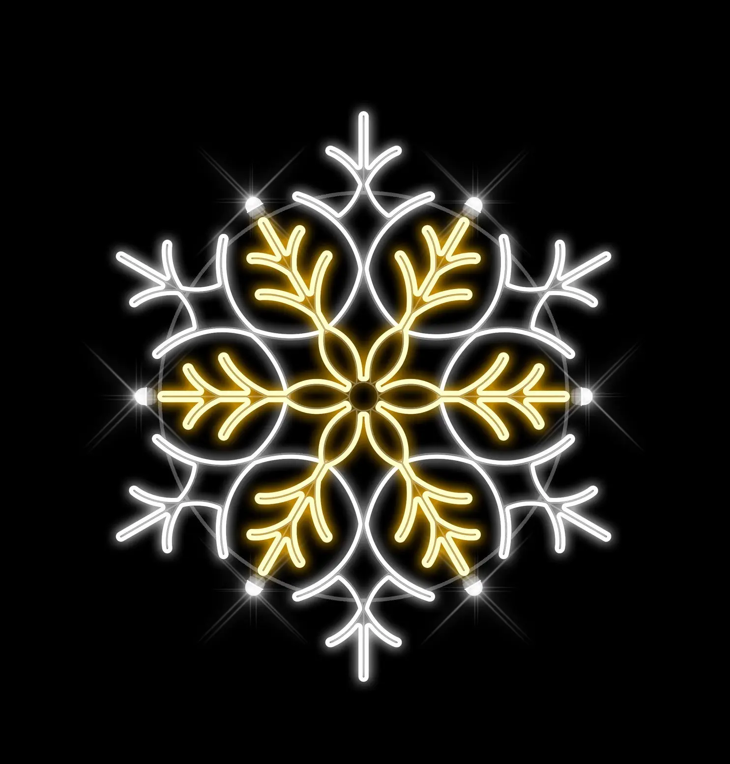 4 FT X 3.5 FT Pure White & Warm White LED Snowflake