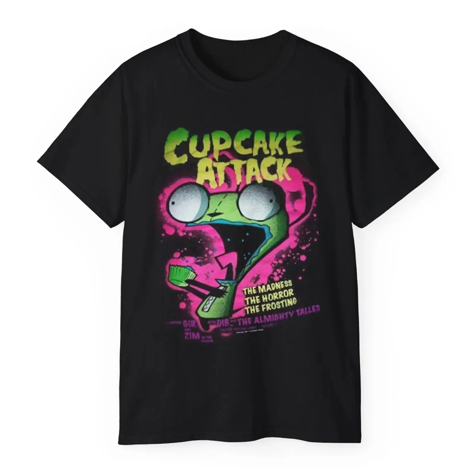 Invader Zim GIR Cupcake Attack T-Shirt – Vintage Cartoon Graphic Tee Fan Favourite