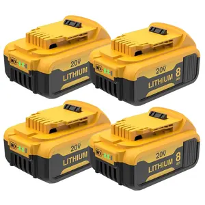 2/3/4-Pack Replacement for Dewalt 20V 8.0Ah Lithium-Ion Battery High Capacity 8,000mAh Replacement for DCB200/DCB201/DCB203/DCB206 Battery Compatible with Dewalt 20V Max Tools High-Capacity long-lasting
