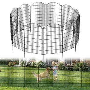 MOPHOTO 13 Panels Garden Fence with Gate, 40in H Metal Dog & Animal Barrier, No Dig Rustproof Decorative Border Fence Panels for Yard, Garden & Patio