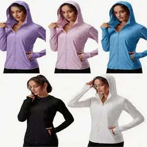 uv protection shirts for women sun hoodie women Soothfeel Women's UPF 50+ Sun Protection Hoodie Lightweight Long Sleeve Sun Shirt with Pocket for Hiking Outdoor sun protection clothing hiking jacket lightweight hoodies for women safari clothes for women
