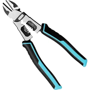 4-in-1 Diagonal  Pliers, 8" Multifunction Heavy Duty Side- Pliers with Wire Stripper, Wire Cutters with  Handle for Electricians and Homes