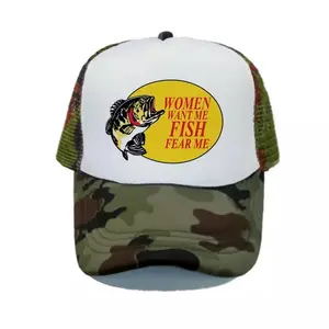 Women Want Me Fish Fear Me Trucker Hat, Dad Hats, Fishing, Funny Hats, Gifts for Him, Fathers Day, Birthday, Christmas, Lake, Beach, River, Summer, Mens Clothing, Camo, Hunting, Camping, Camouflage