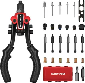Rivet Nut Tool, 3 in 1 Hand Rivet, Rivet Gun Rivet Nut Tool Reamer 3 in 1 Set, Including 60Pcs Rivet Nuts, 6 Metric & SAE Mandrels and 2 Reaming Mandrels with Case (BT-501)