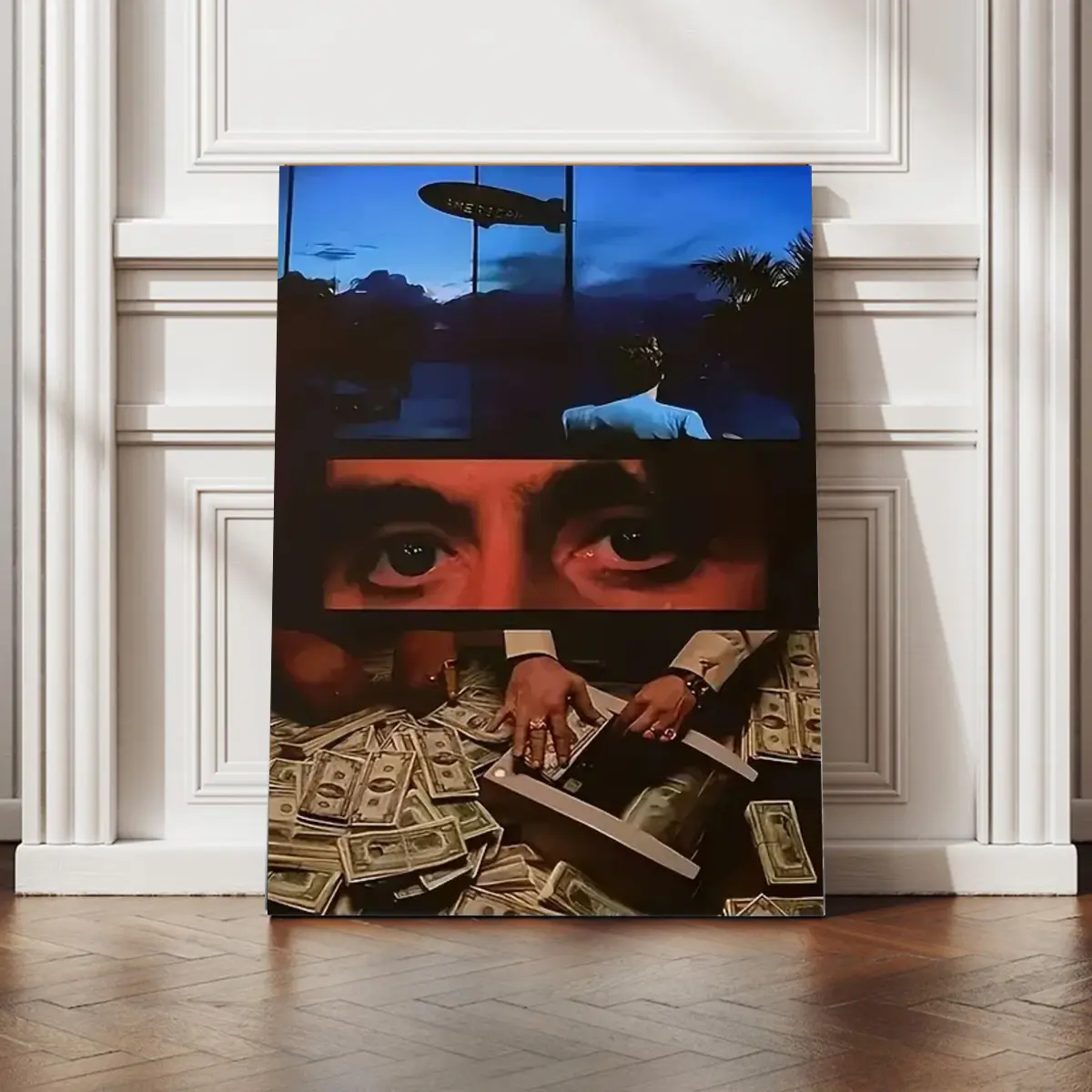 Modern Abstract Canvas Wall Art – Aesthetic Money & Eyes Poster for Living Room Bedroom Decor