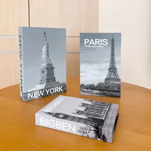 Set of 3 Magnetic Openable Decorative Books, Desktop Remote Control Storage Box, Office Desk Accessories, Suitable for Table and Coffee Table Decoration